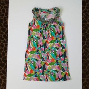 Boden Cotton Ruffle Neck Sleeveless Print Sun Dress 8